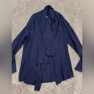Navy Blue 100% Cashmere Cardigan